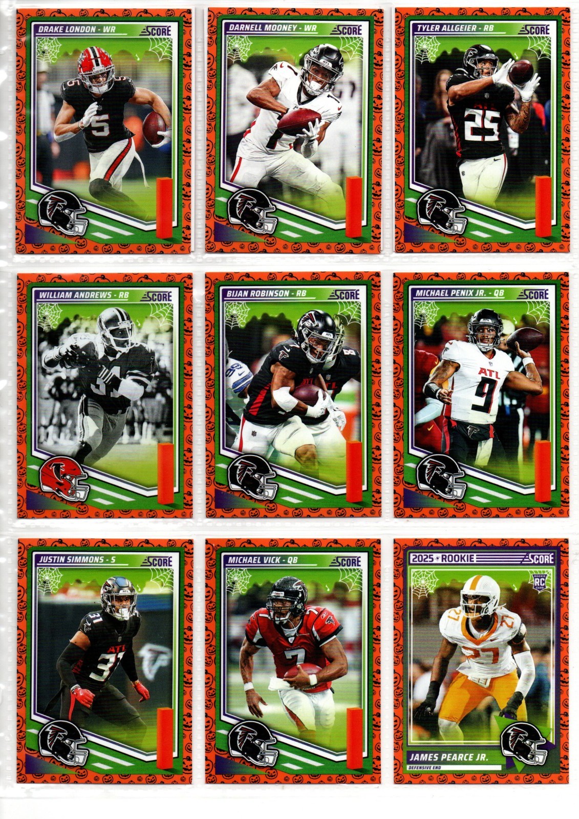 2025 Score-A-Treat Football Atlanta Falcons Complete Team Set (12) Base Cards