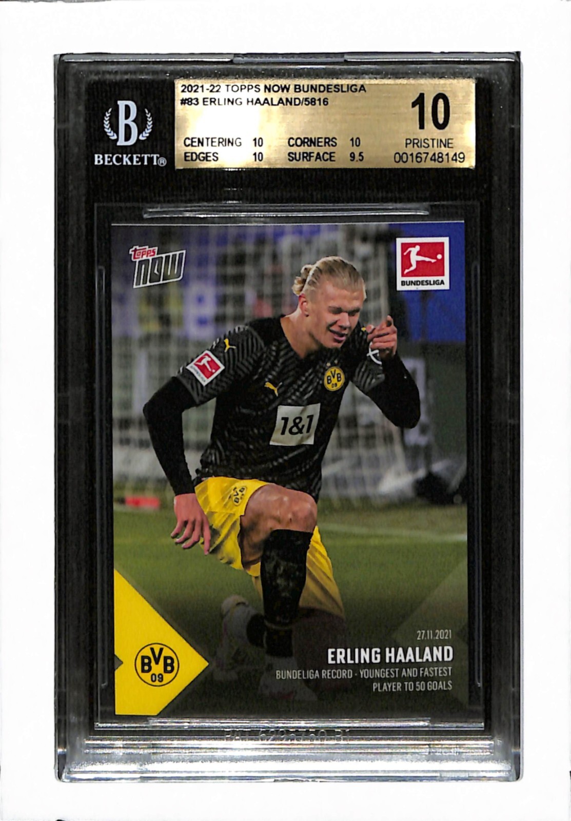 YOU PICK 2021-22 TOPPS NOW BUNDESLIGA #83 ERLING HAALAND – BGS 9, 9.5, or 10