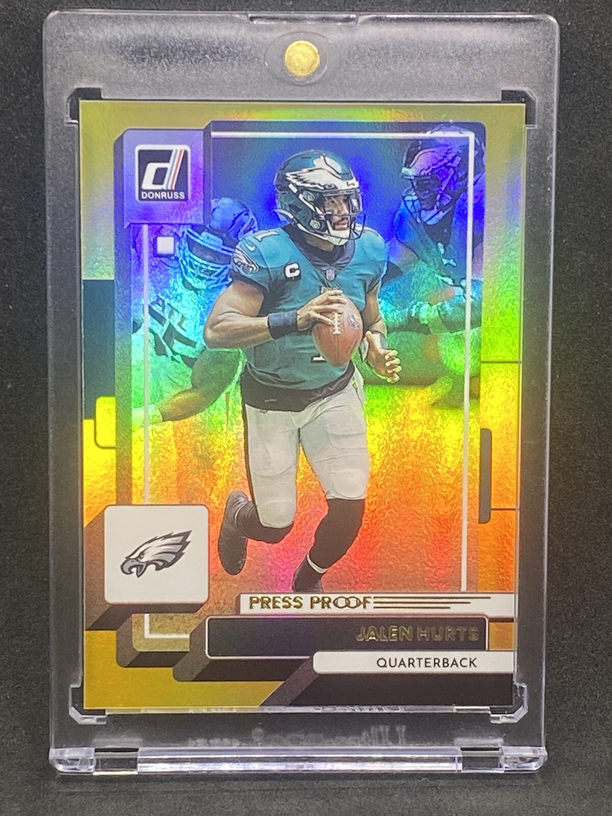 Jalen Hurts RARE GOLD REFRACTOR INVESTMENT CARD SSP PANINI EAGLES MVP MINT
