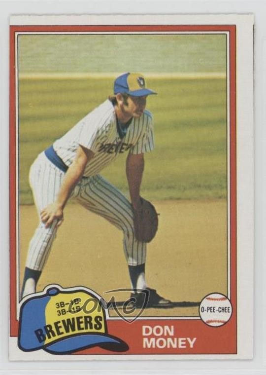 1981 O-Pee-Chee Gray Back Don Money #106 b8c