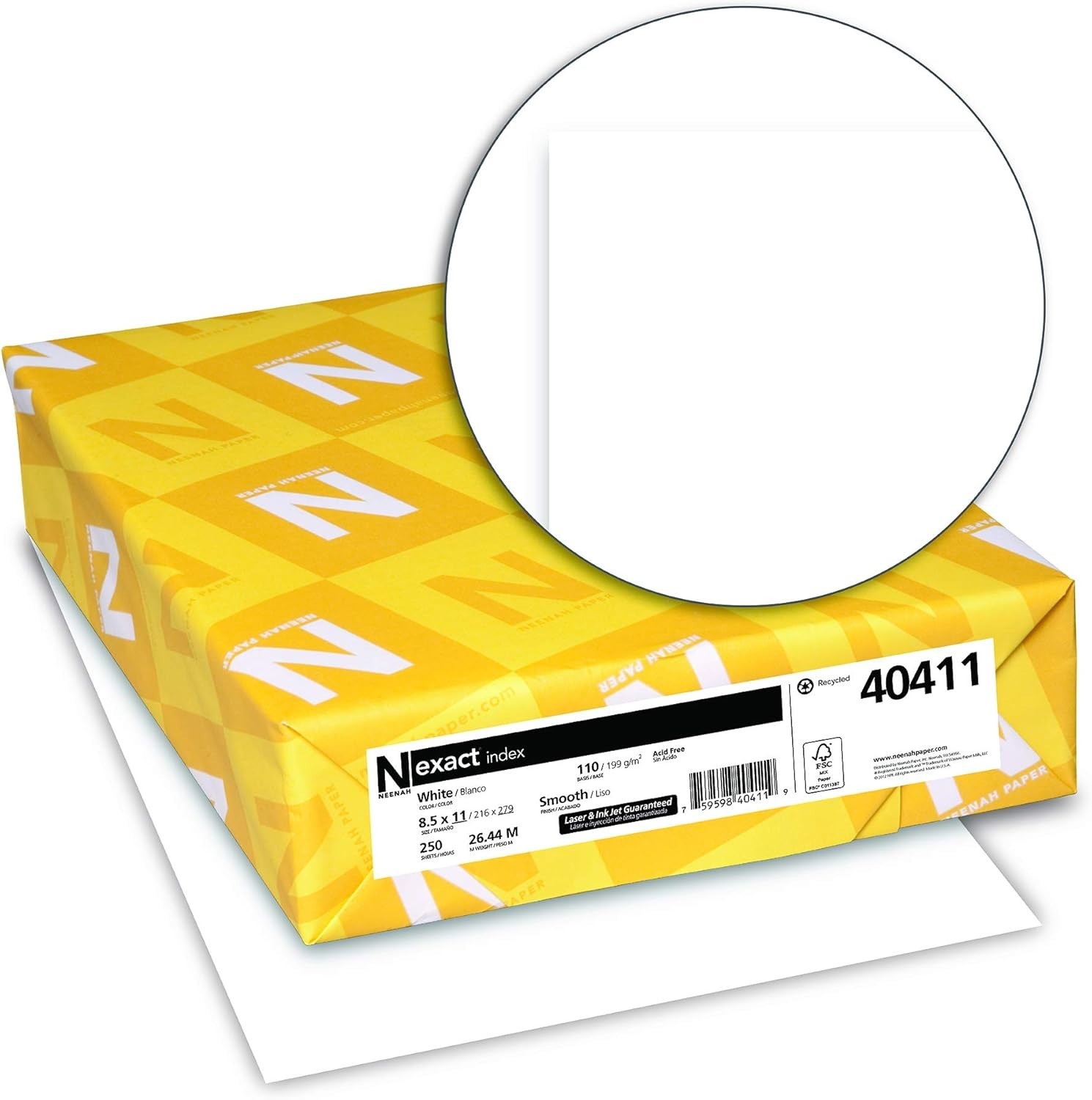 110 lb White Cardstock – 250 Sheets, 8.5 x 11, Acid-Free & Lignin Free