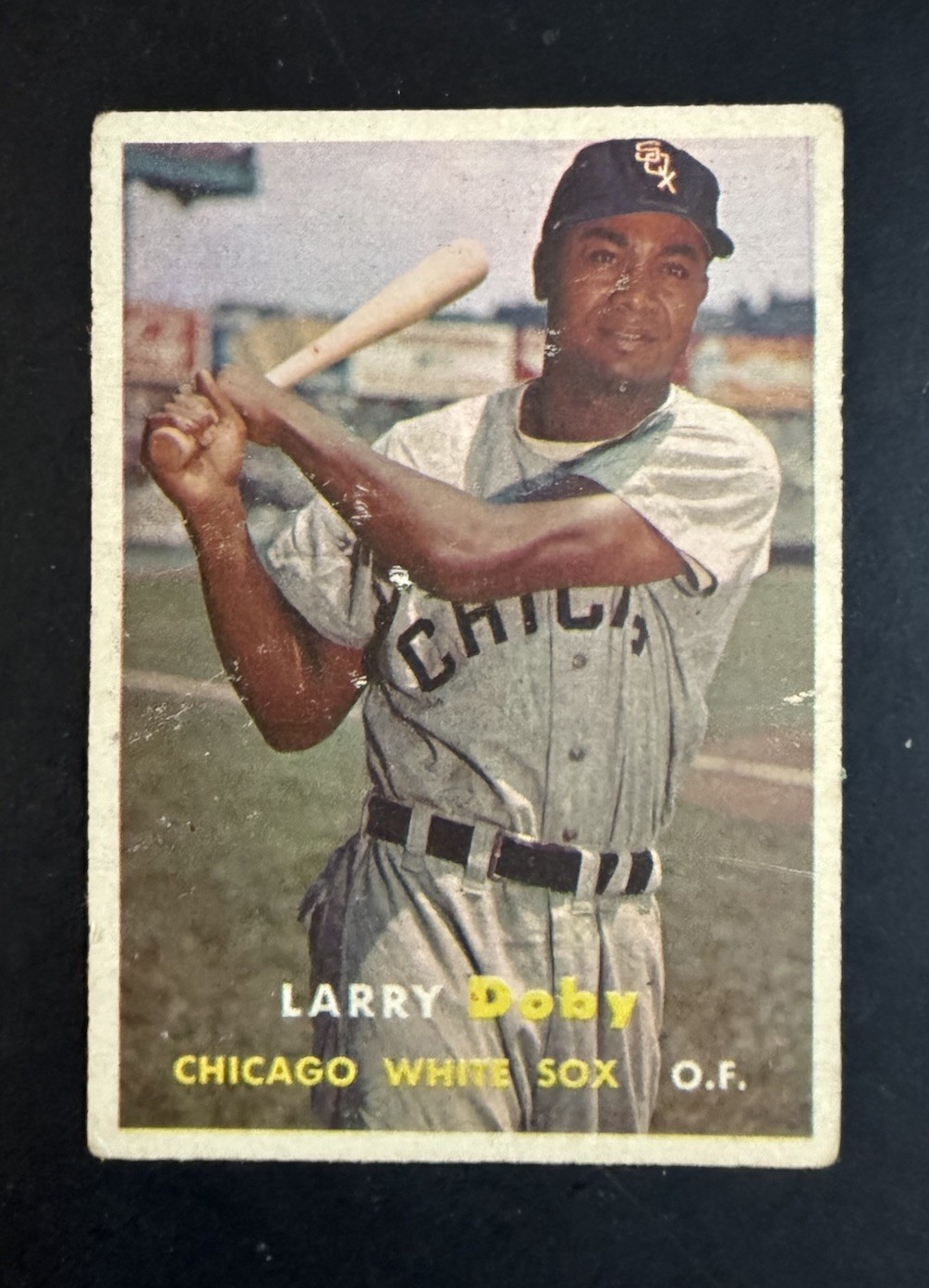 1957 Topps Baseball Larry Doby #85 VG – Ex Centered Wax On Back HOF White Sox