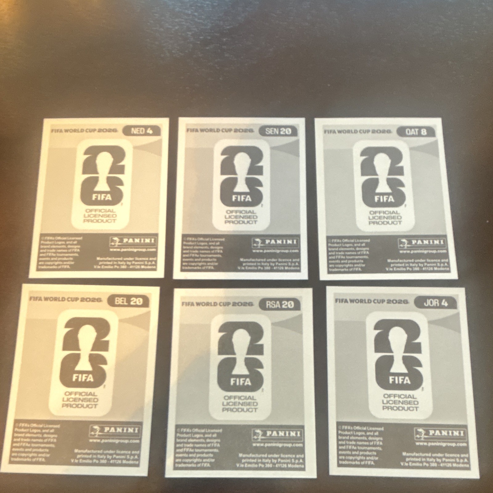 Panini FIFA World Cup 2026 Player Portrait Stickers Lot of 6 Non-Stuck