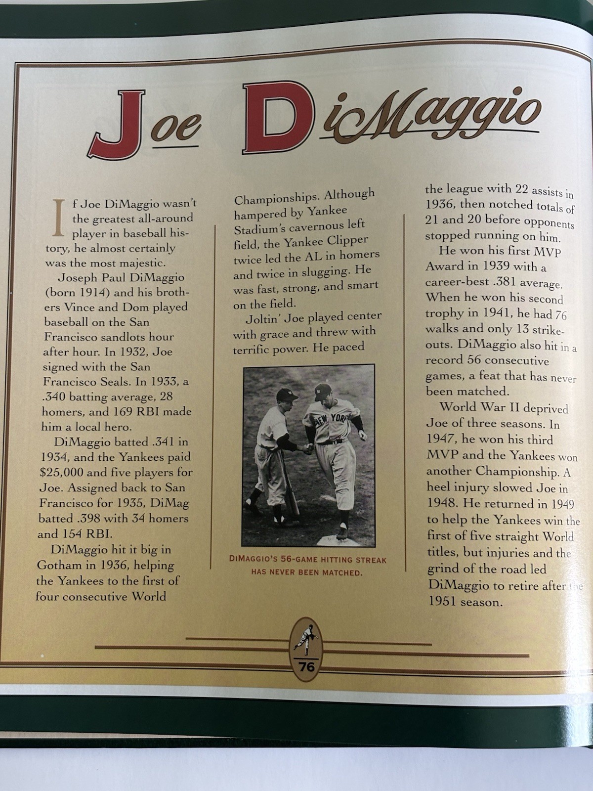 Baseball Legends of All Time Hardcover Book – Copyright 1994