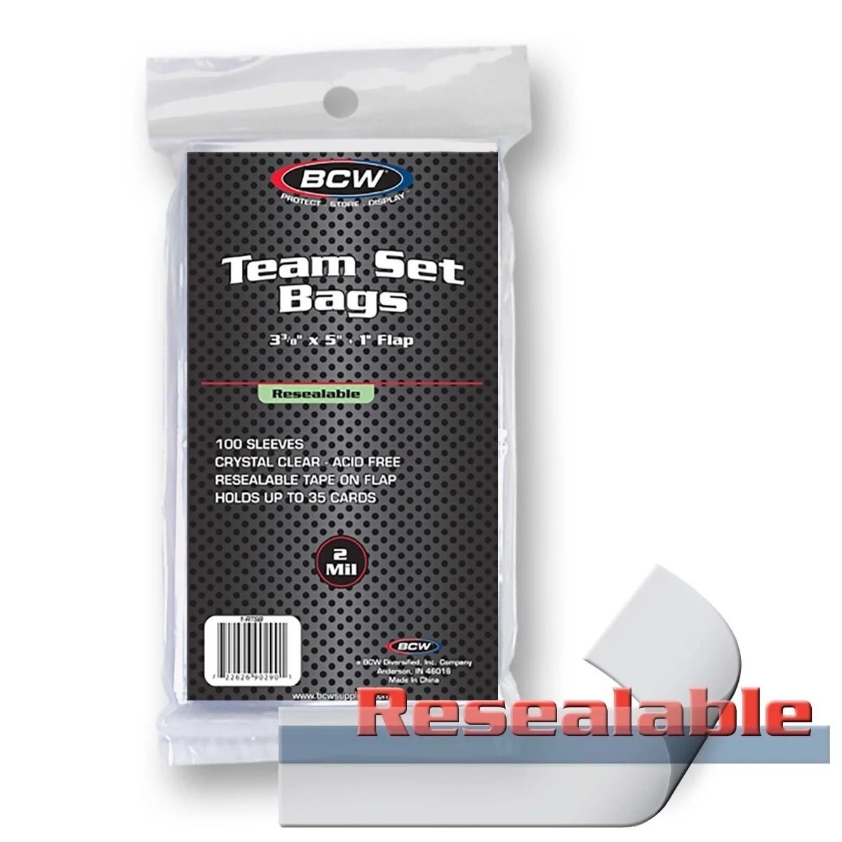 500 Team Set Poly Bags Resealable Card Sleeve Holder Archival Adhesive Strip BCW
