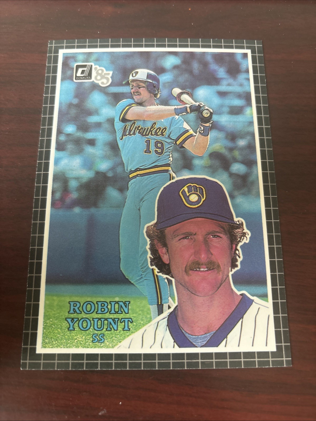 1985 Donruss – Action All-Stars 3×5 Jumbo Robin Yount #21 Milwaukee Brewers