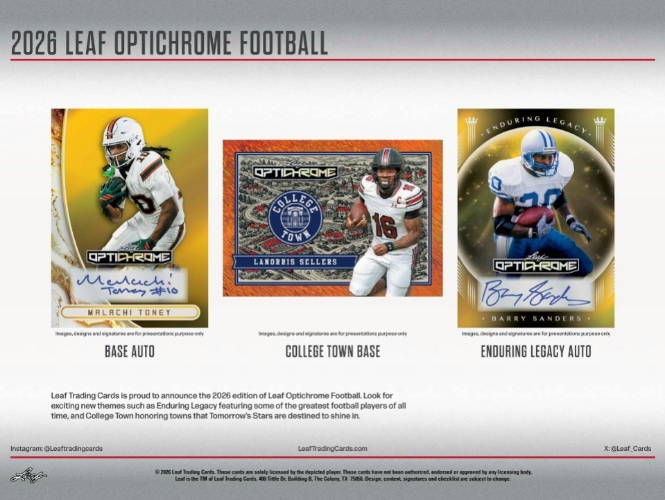 2026 LEAF OPTICHROME FOOTBALL HOBBY JUMBO BOX – NEW – FREE SHIPPING 🔥🔥🔥