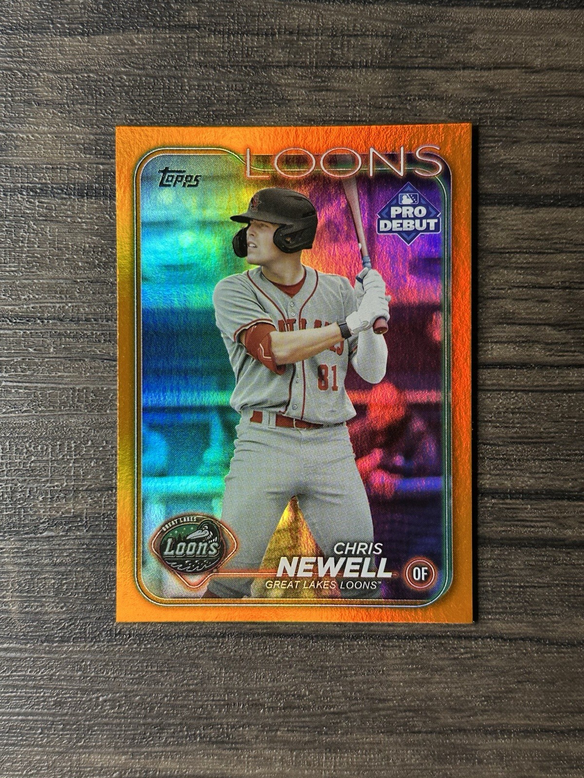 2024 Topps Pro Debut Chris Newell #PD-100 Orange Foil #/25 Dodgers