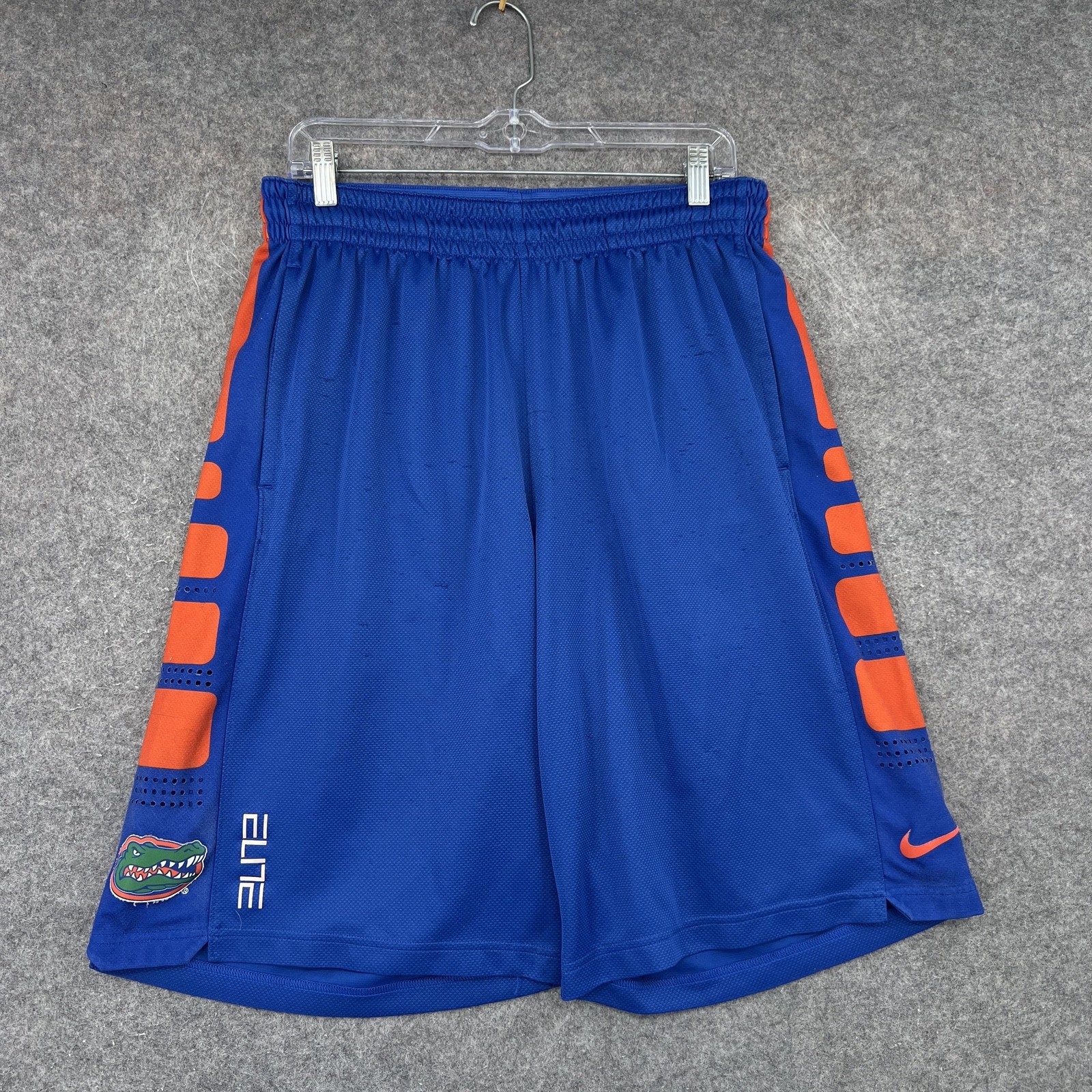 Nike Florida Gator Basketball Shorts Mens Large Blue Elite Dri-Fit NCAA