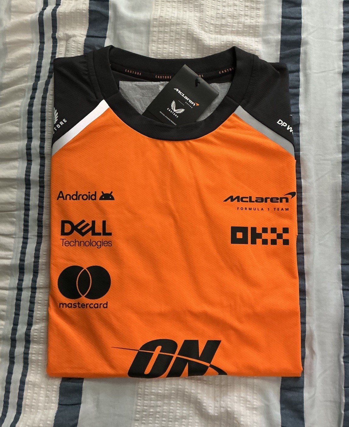 McLaren F1 2025 Men’s Team T- Shirt – NEW LARGE Papaya/Phantom