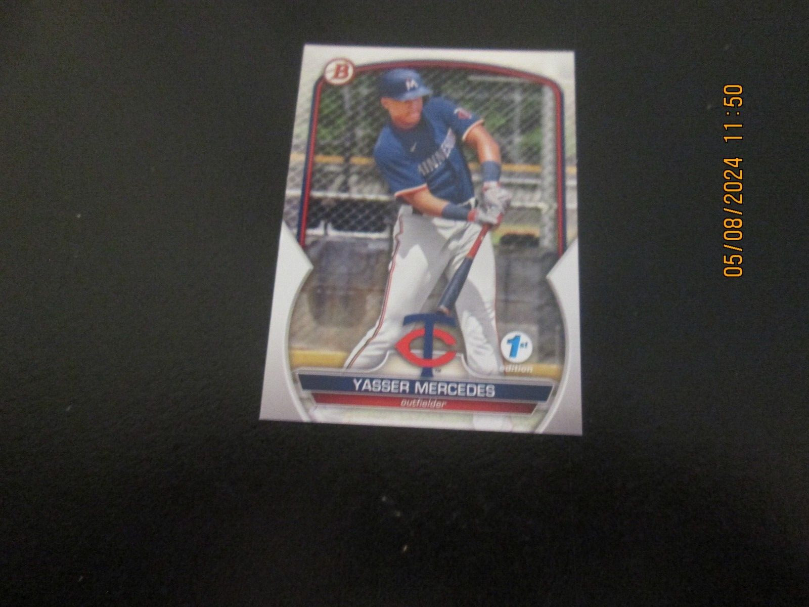 YASSER MERCEDES TWINS 2023 BOWMAN 1ST EDITION PROSPECT ROOKIE CARD BPPF-99