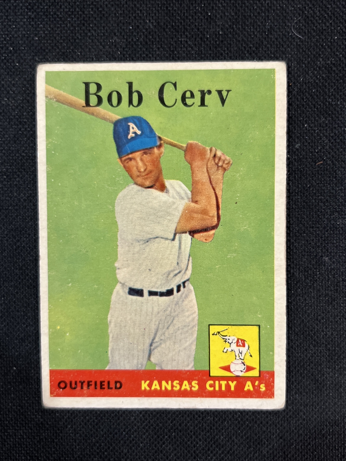 1958 Topps #329 Bob Cerv Hairline Crease Kansas City Athletics *93