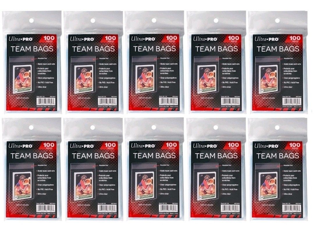Ultra Pro Resealable Team Bags 10 Pack (1000ct) SHIPS DAILY!!