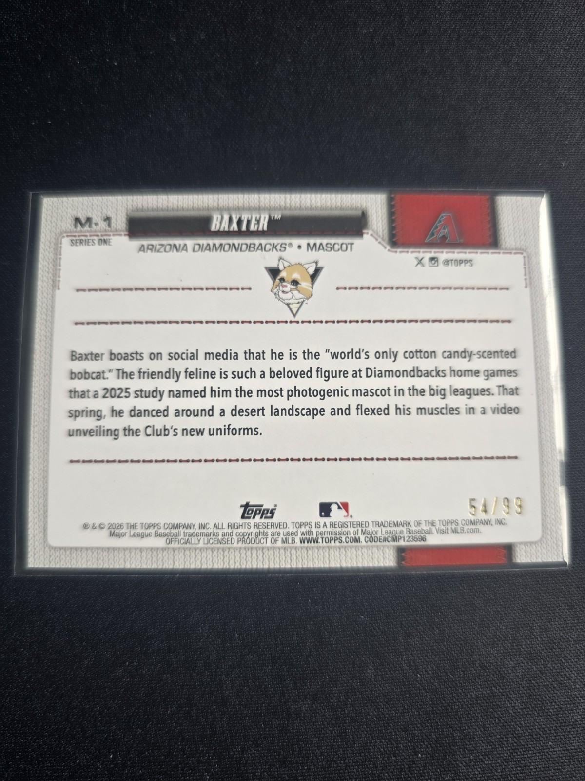 2026 Topps Celebration – Baxter #M1 Mascot Green Border /99