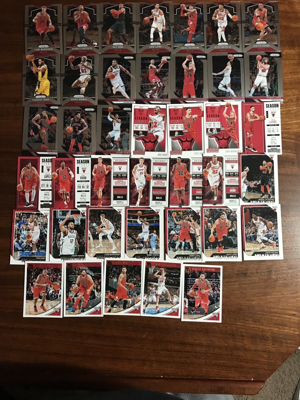 Chicago Bulls Cards Pippen, Dunn, Lavine, Rodman, Parker, Valentine Option #1