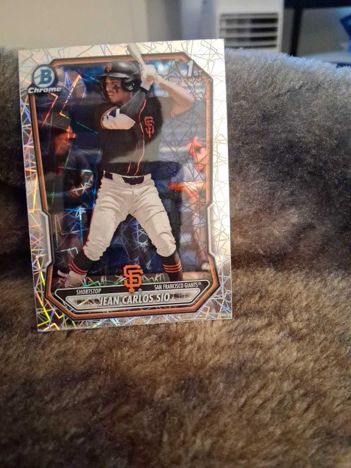 2026 Bowman JEAN CARLOS SIO Chrome Laser Refractor 1st Prospect Card Giants