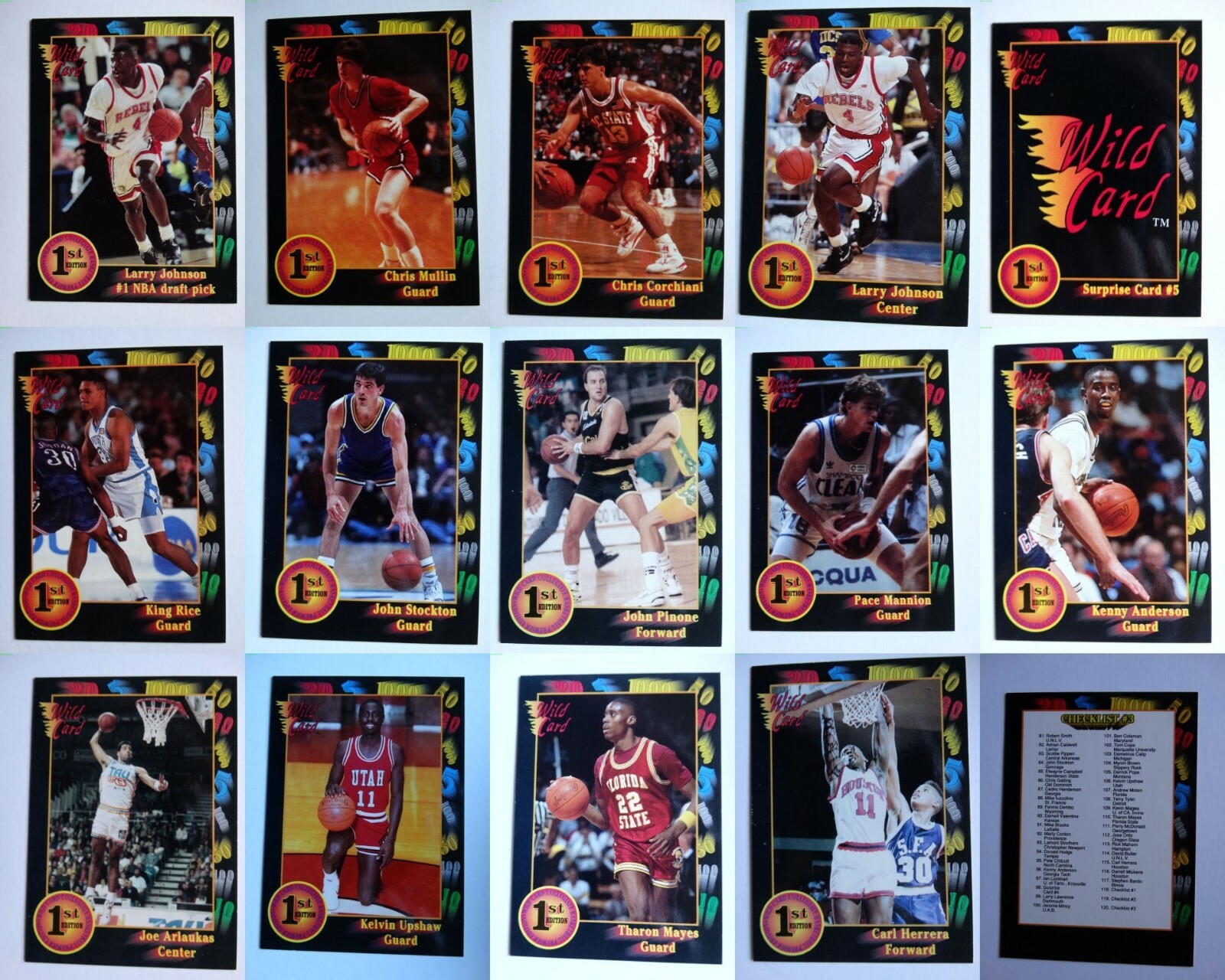 1991-92 Wild Card Collegiate Basketball Cards Complete Your Set U Pick From List