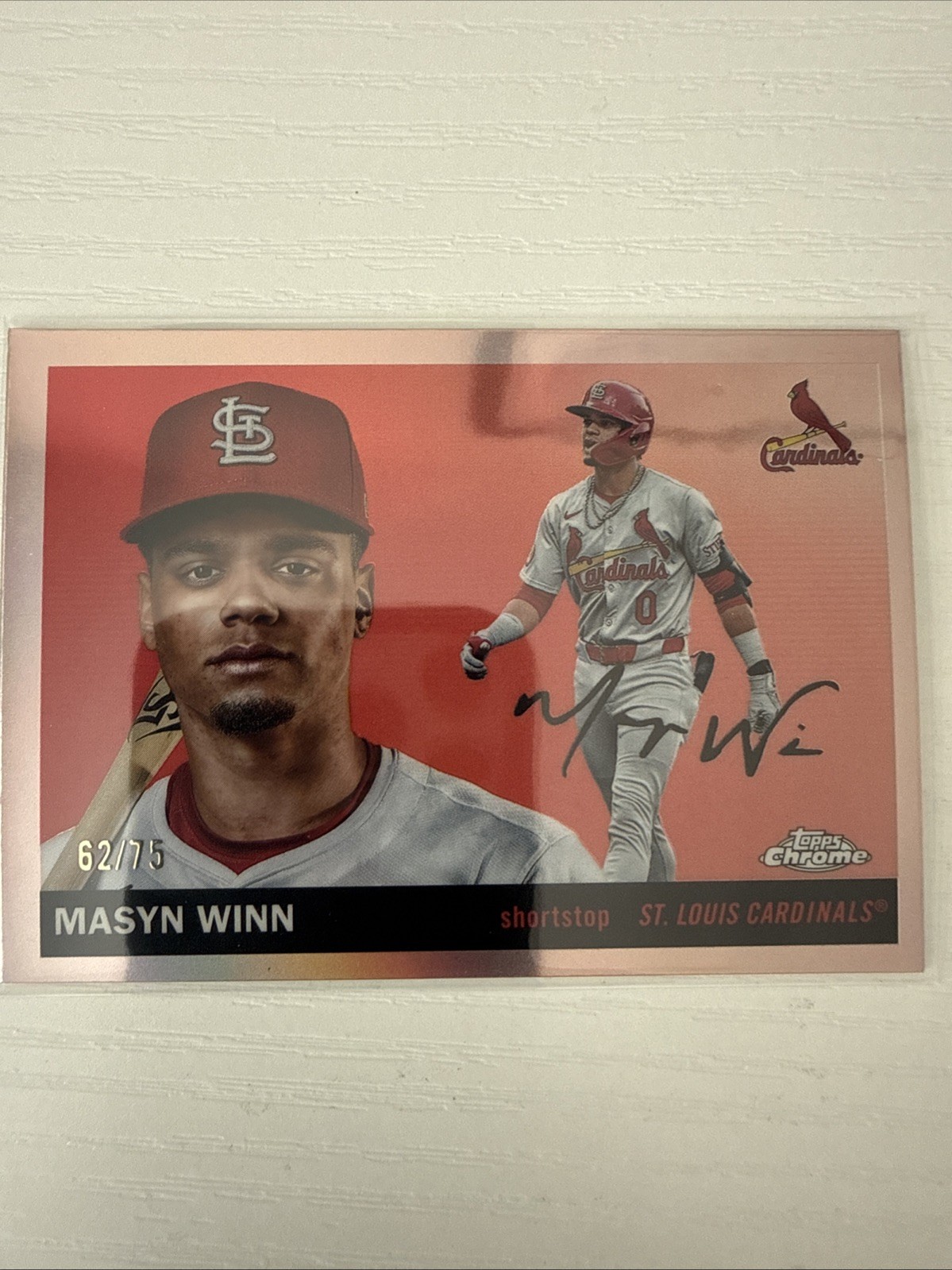 Masyn Winn 2025 Topps Chrome Platinum Rose Gold #163 Cardinals /75