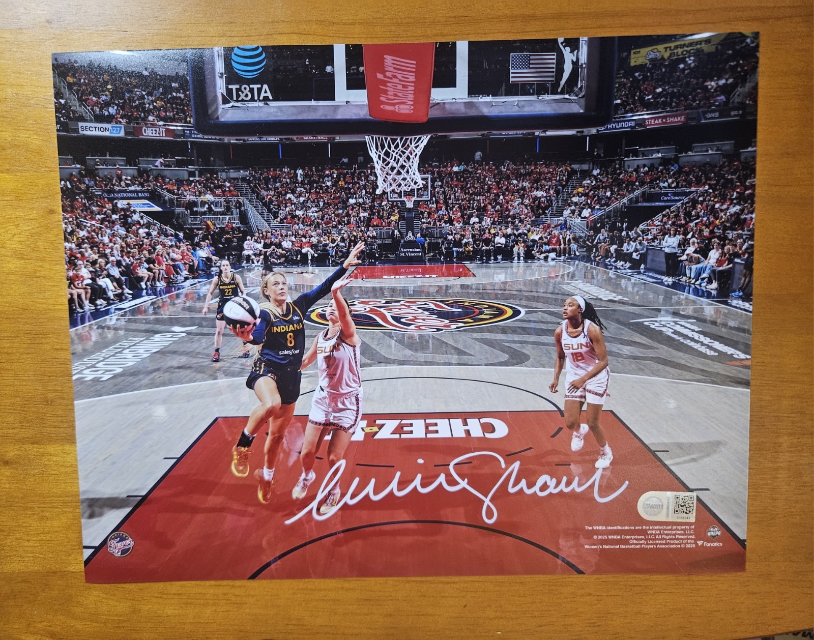 Sophie Cunningham Signed 11×14 Fanatics Photo Autographed Indiana Fever SWAU COA