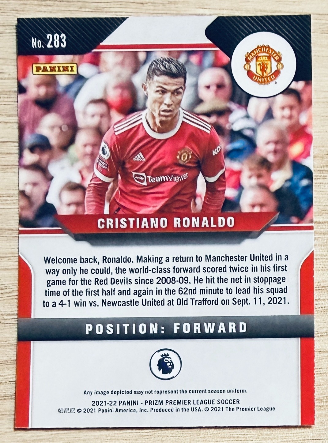 2021-22 Panini Prizm English Premier League Cristiano Ronaldo 283 EPL Man United