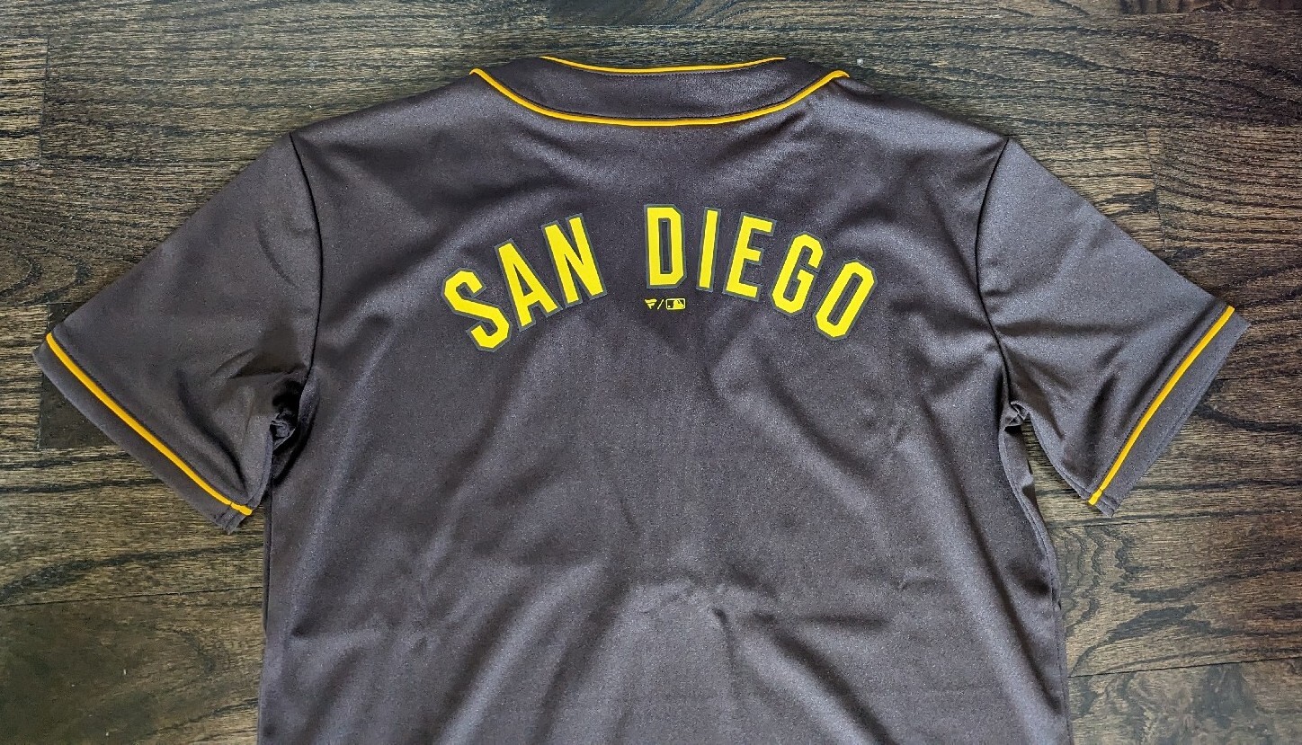 Womens Majestic San Diego Padres Two Button Pullover Jersey Brown Multiple Sizes