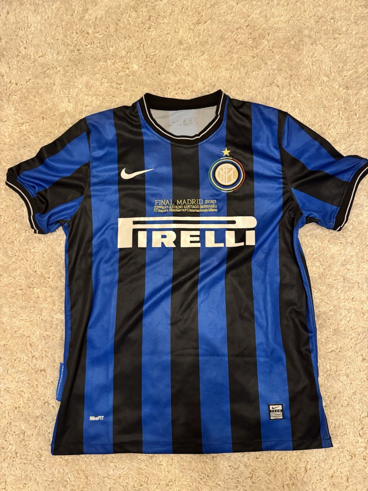 Nike Inter Milan Final Madrid 2010 Jersey Shirt XL Pirelli Champions League