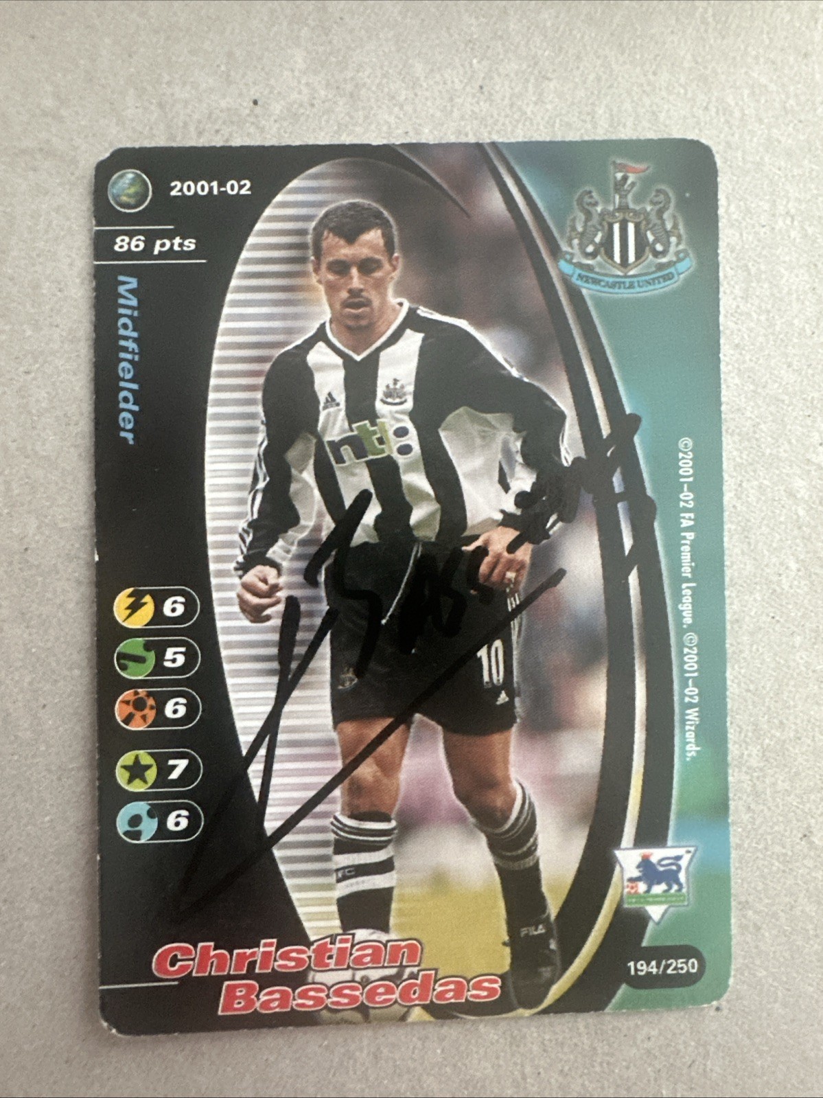 Newcastle United Christian Bassedas Signed Wizards Of The Coast Card