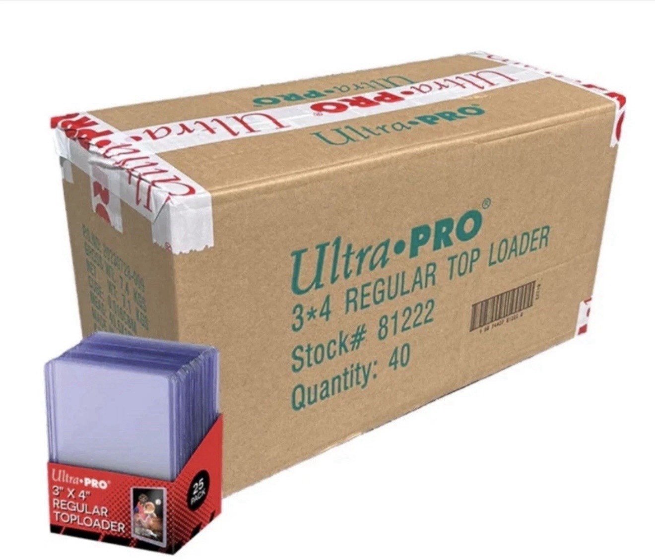 ULTRA PRO REGULAR 3X4 STANDARD TOP LOADER (40 PACKS – 25) TOPLOADER 1000 CT CASE