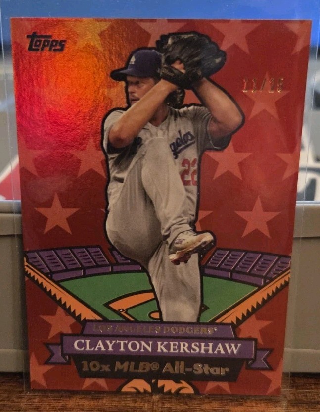2025 Topps Archive 2007 Topps All Star Clayton Kershaw Red Parallel /25 HOF Goat