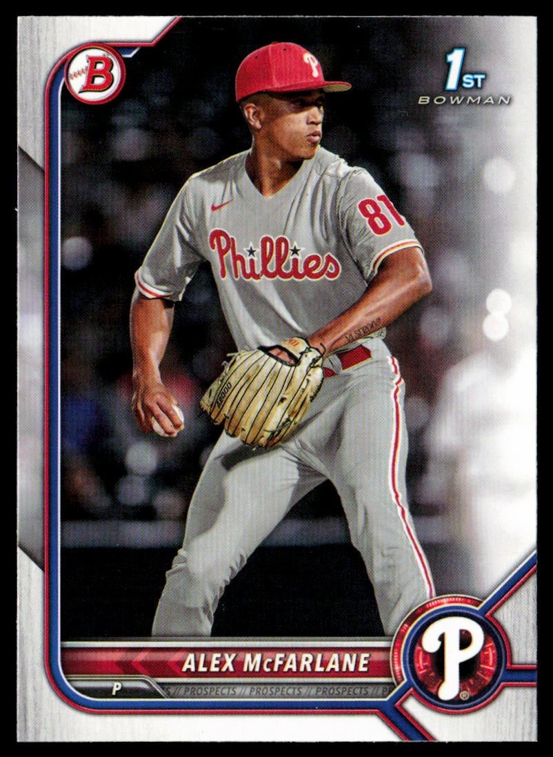 Alex McFarlane Phillies 2022 Bowman Draft 1st Bowman BD-117