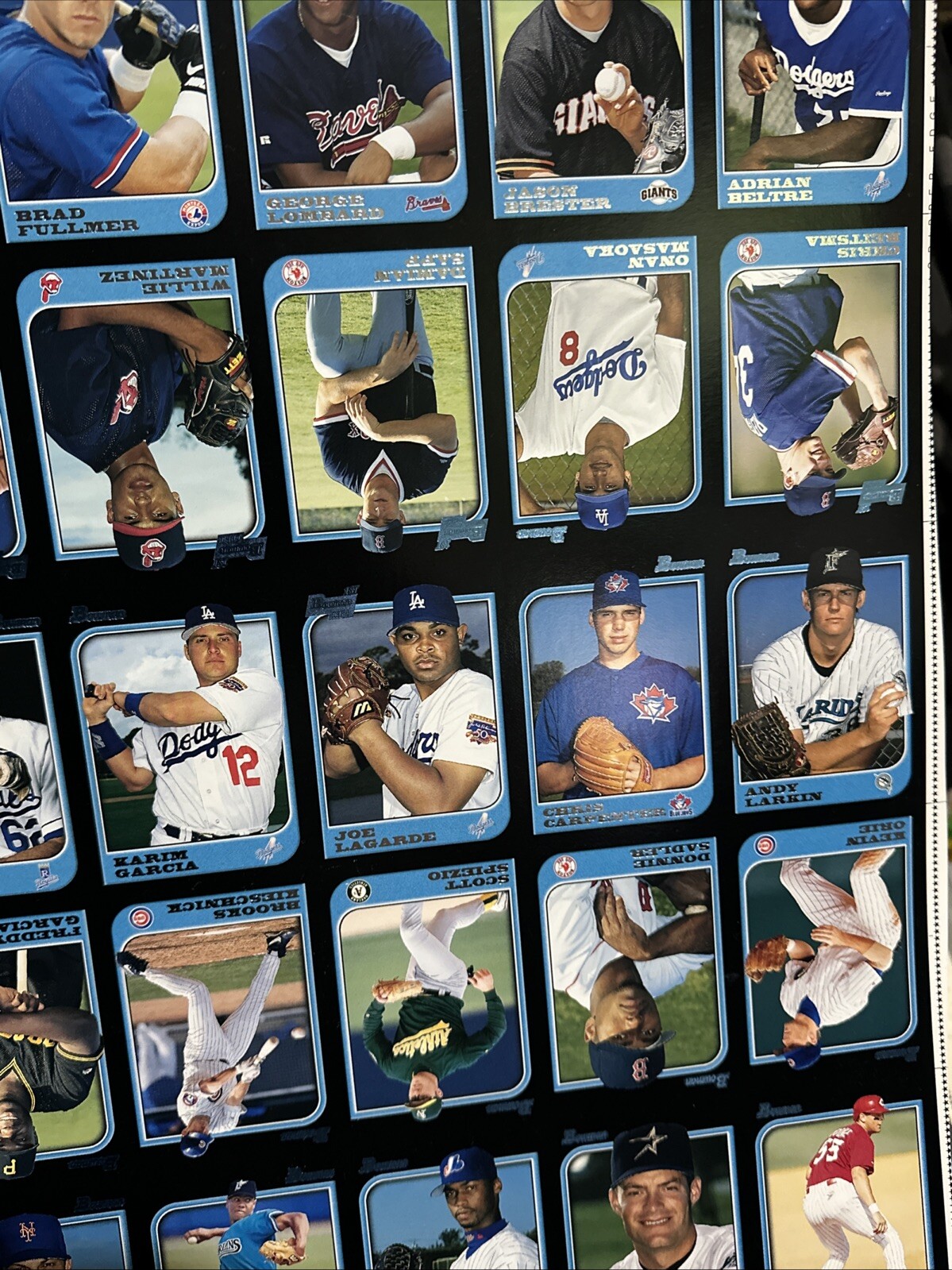 1997 Bowman Baseball Uncut Sheet Adrian Beltre RC Tatis Jeter Ripken MLB Stars