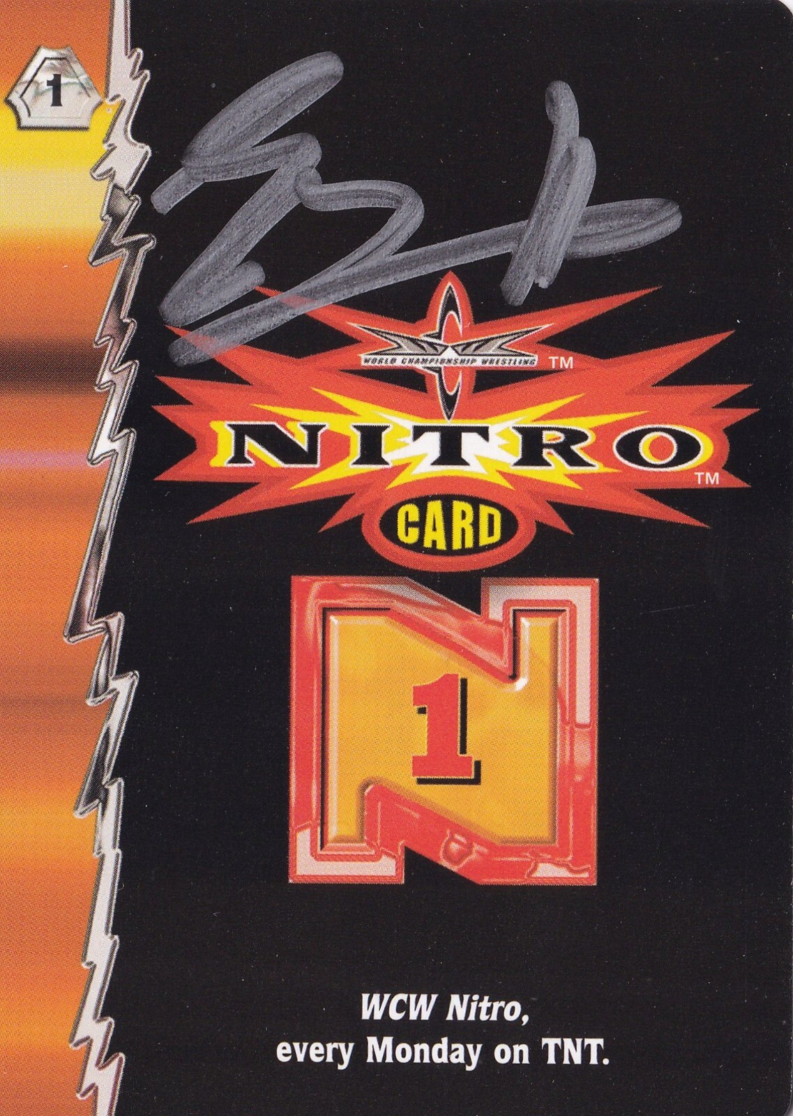 Eric Bischoff Signed 2000 Wizards of the Coast WCW Nitro Game TCG Header Card N1