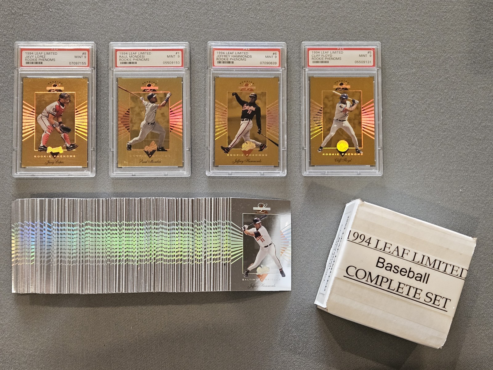 1994 LEAF LIMITED BASEBALL COMPLETE SET +++ 4 GOLD PHENOMS RCS GRADED PSA 9