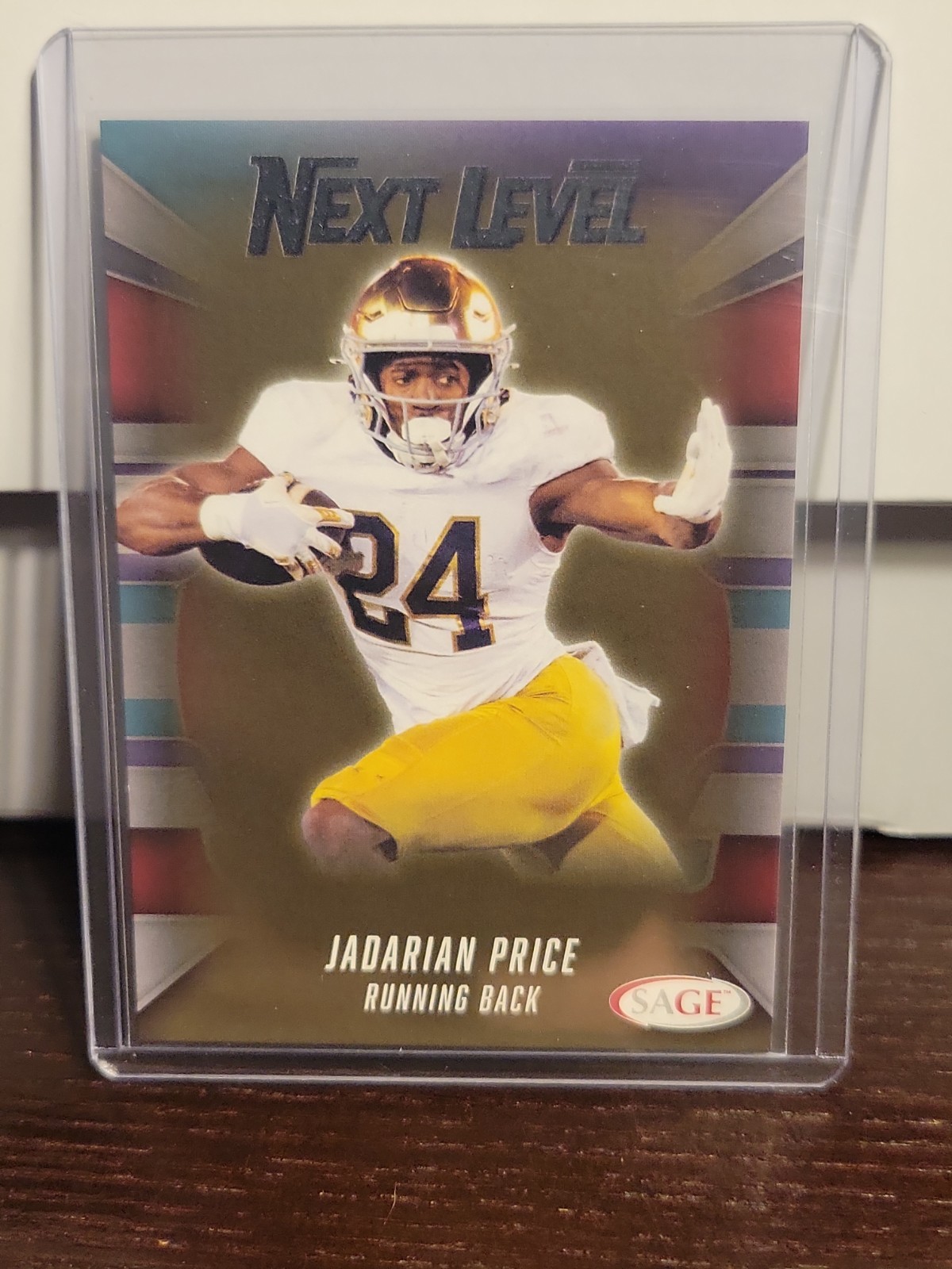 Jadarian Price Gold Next Level #109 2026 Sage High Series Notre Dame RC