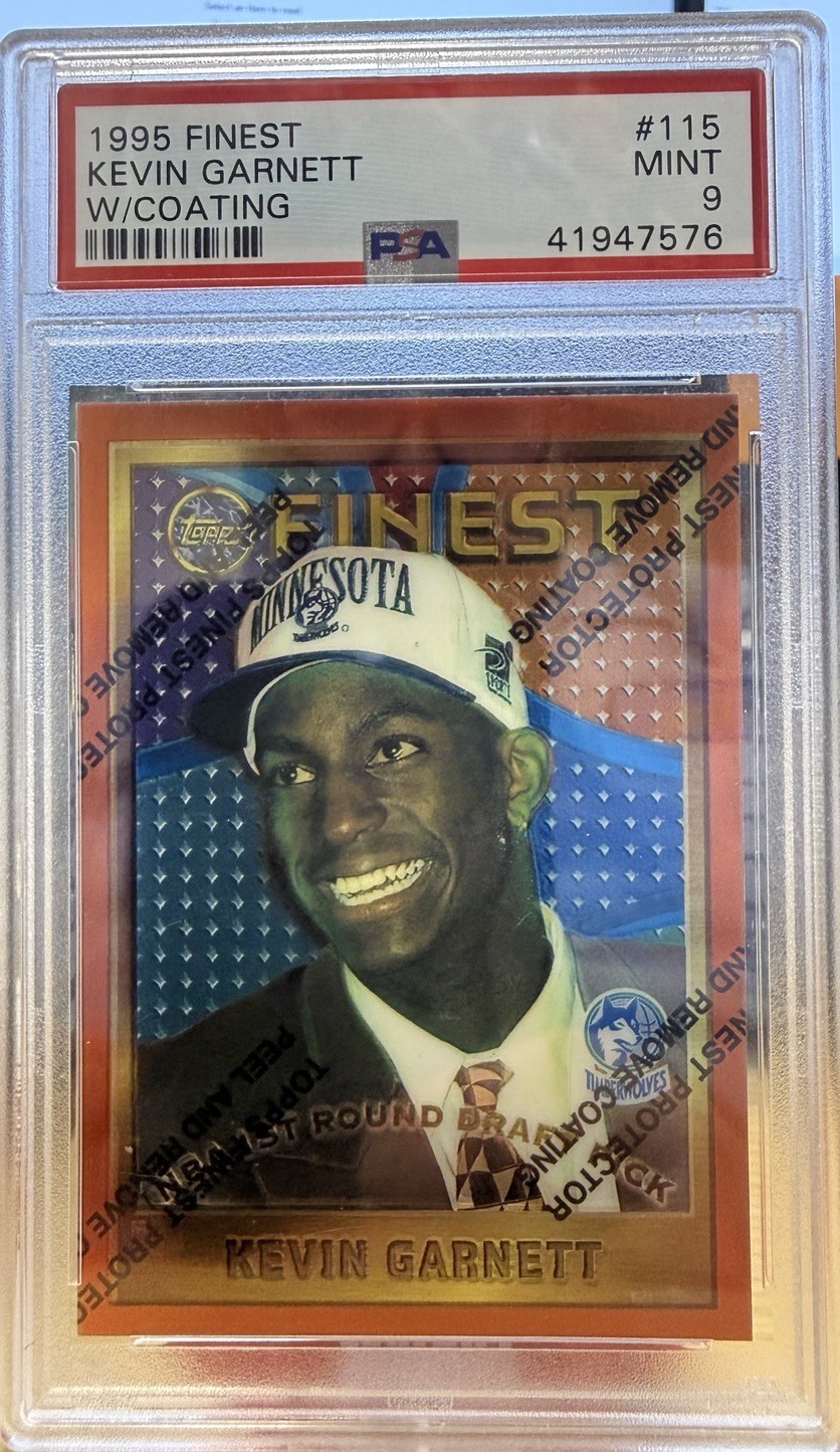1995-96 Topps Finest – Kevin Garnett #115 (RC) with Protective Coating