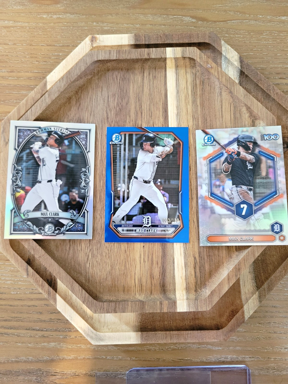 Max Clark Detroit Tigers 3-Card Lot Topps Bowman Chrome & Sterling BCP-2 BST-5
