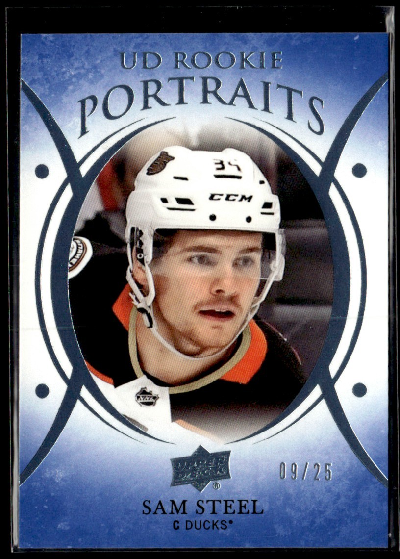 2018-19 Upper Deck UD Portraits Blue Foil Sam Steel 09/25 #P-79