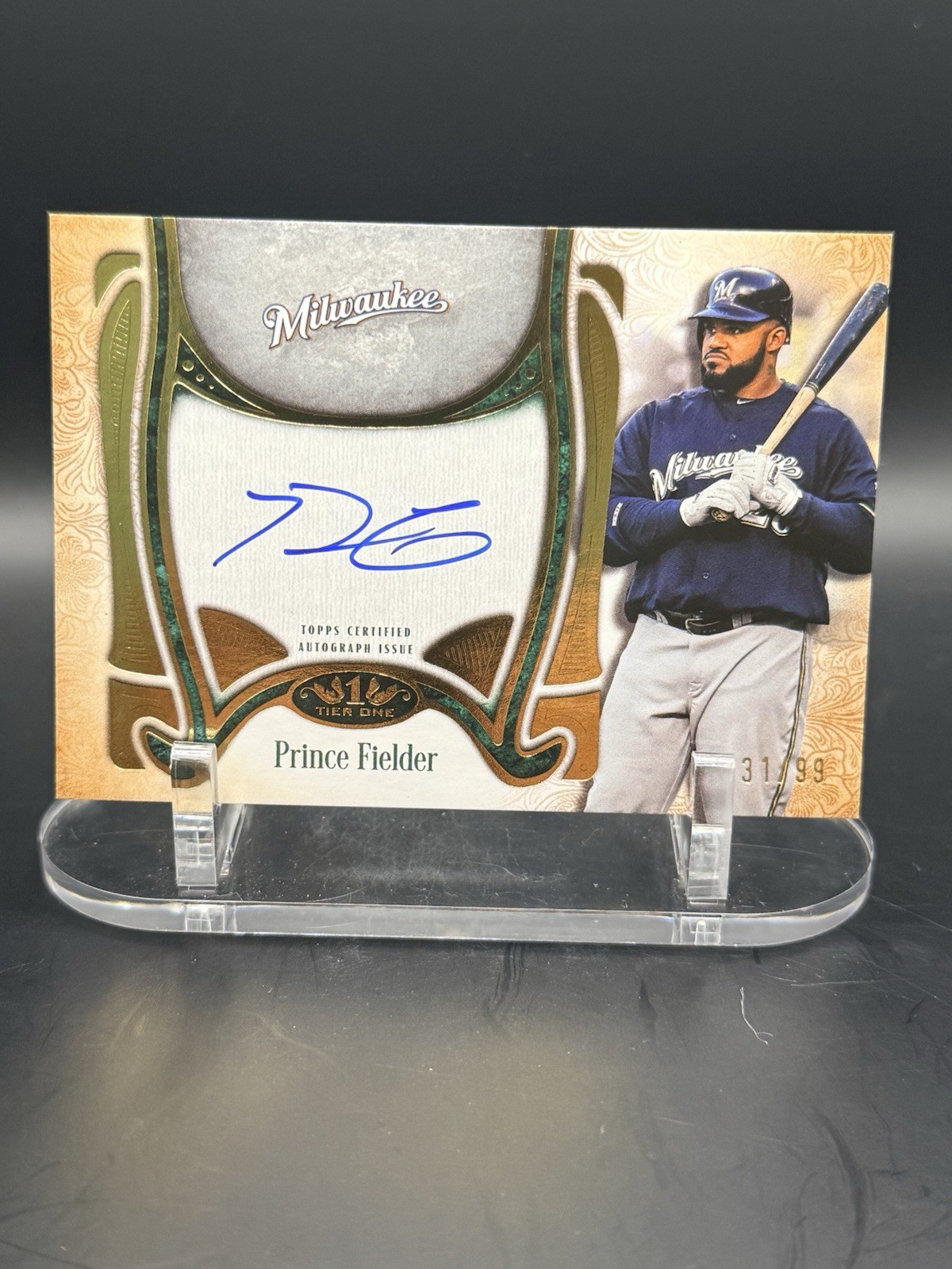 2026 Topps Tier One Prince Fielder Auto Top Shelf Signatures 31/99 #TSS-PF