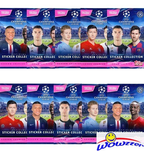 (10) 2019/20 Topps Champions League Sealed Packs-50 Stickers! HAALAND RC Year!