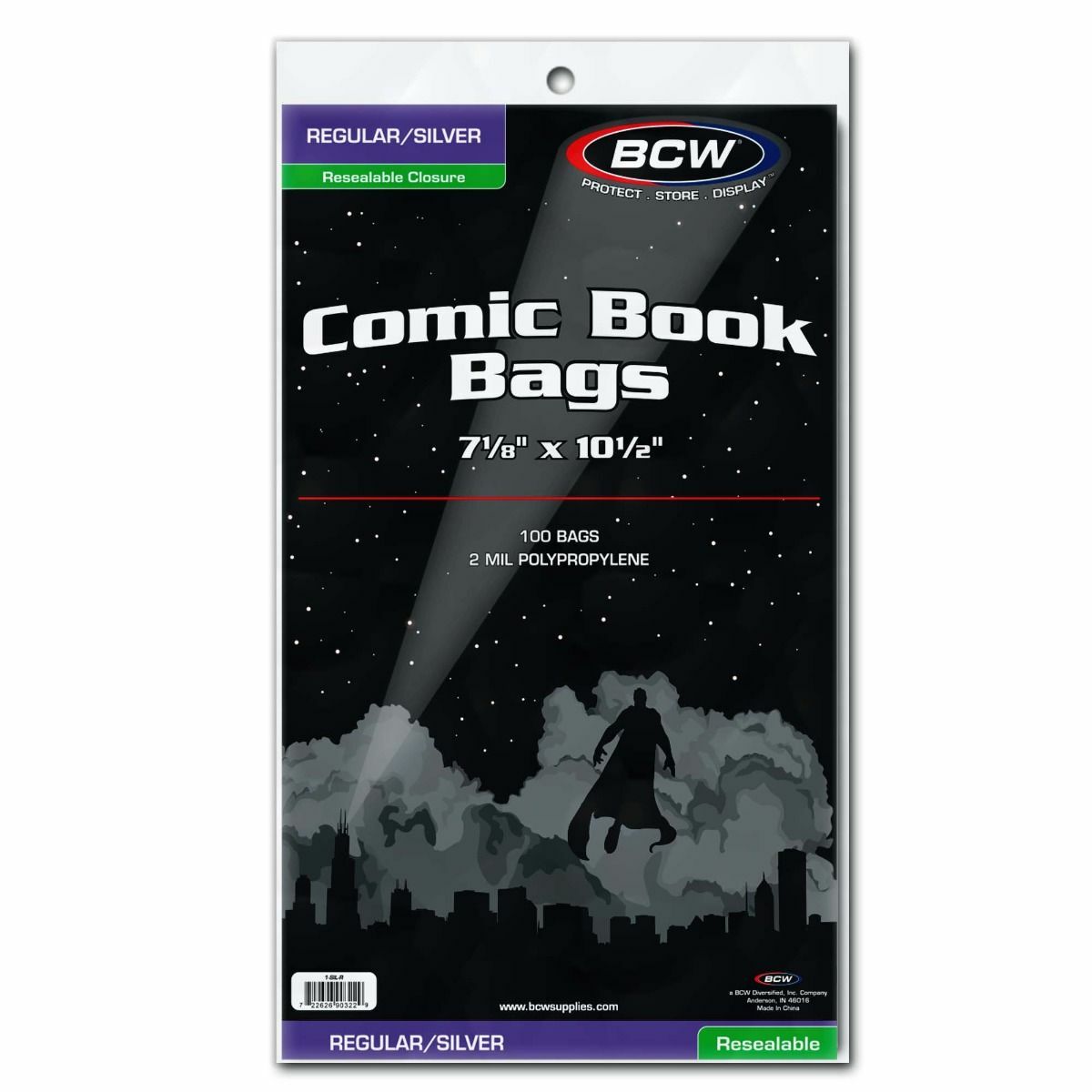 1000 – BCW Silver Regular Resealable 2-Mil Polypropylene Comic Book Bags!