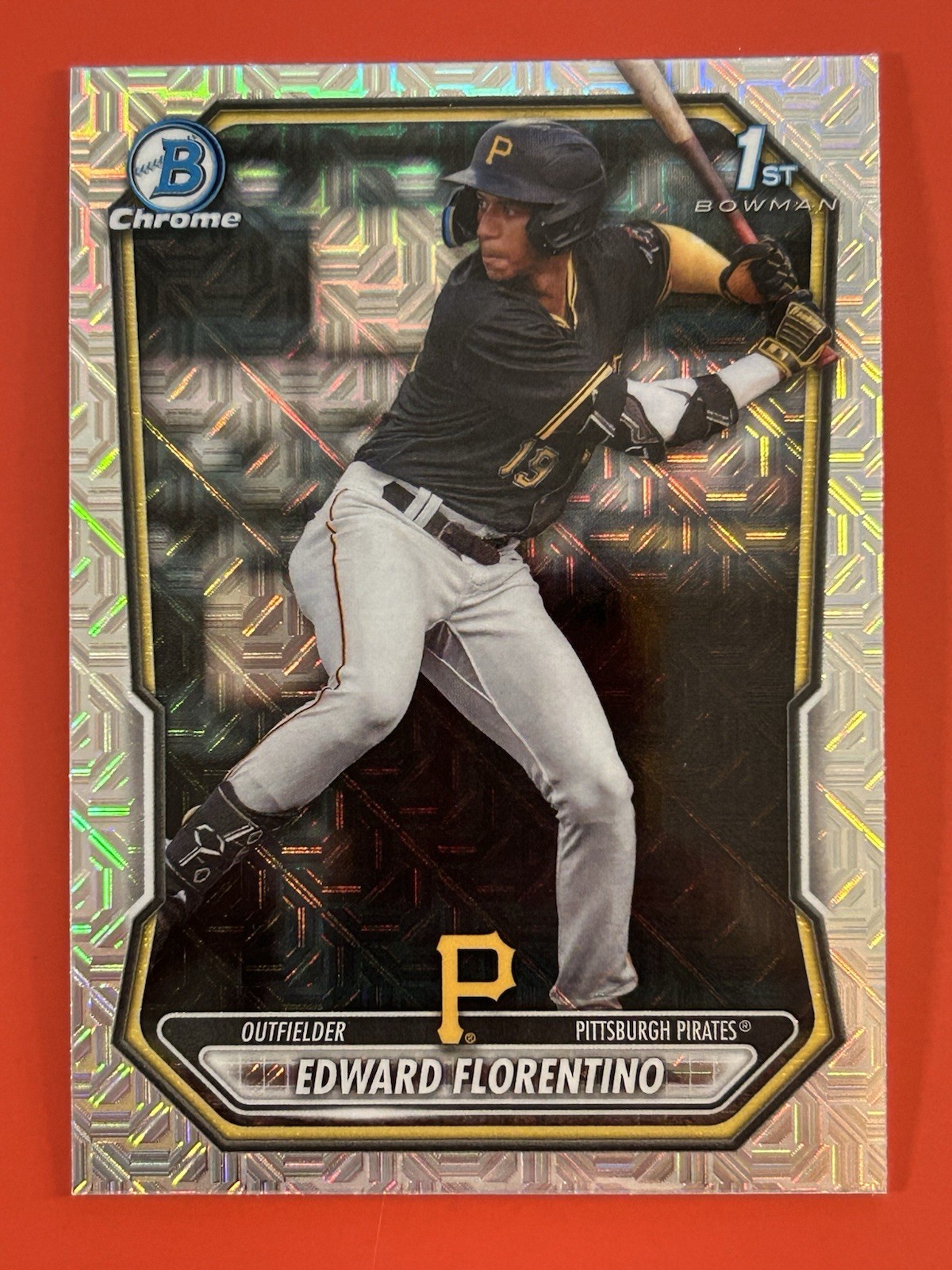 Edward Florentino 2026 Bowman Chrome 1st (RC,SP) Mojo Refractor #BCP-82 Pirates
