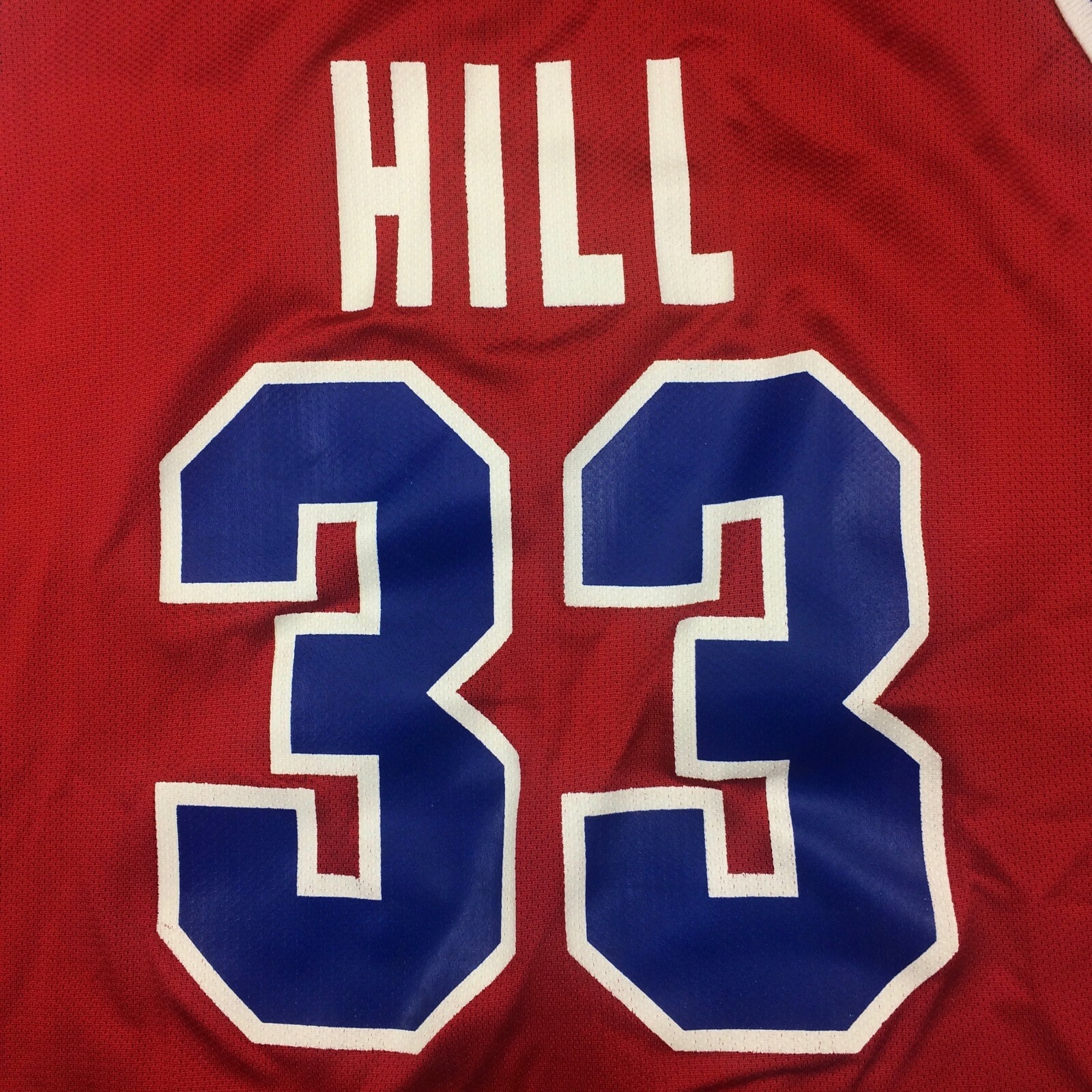 Vintage 90s Champion Grant Hill Detroit Pistons Jersey Mens 40 NBA Basketball