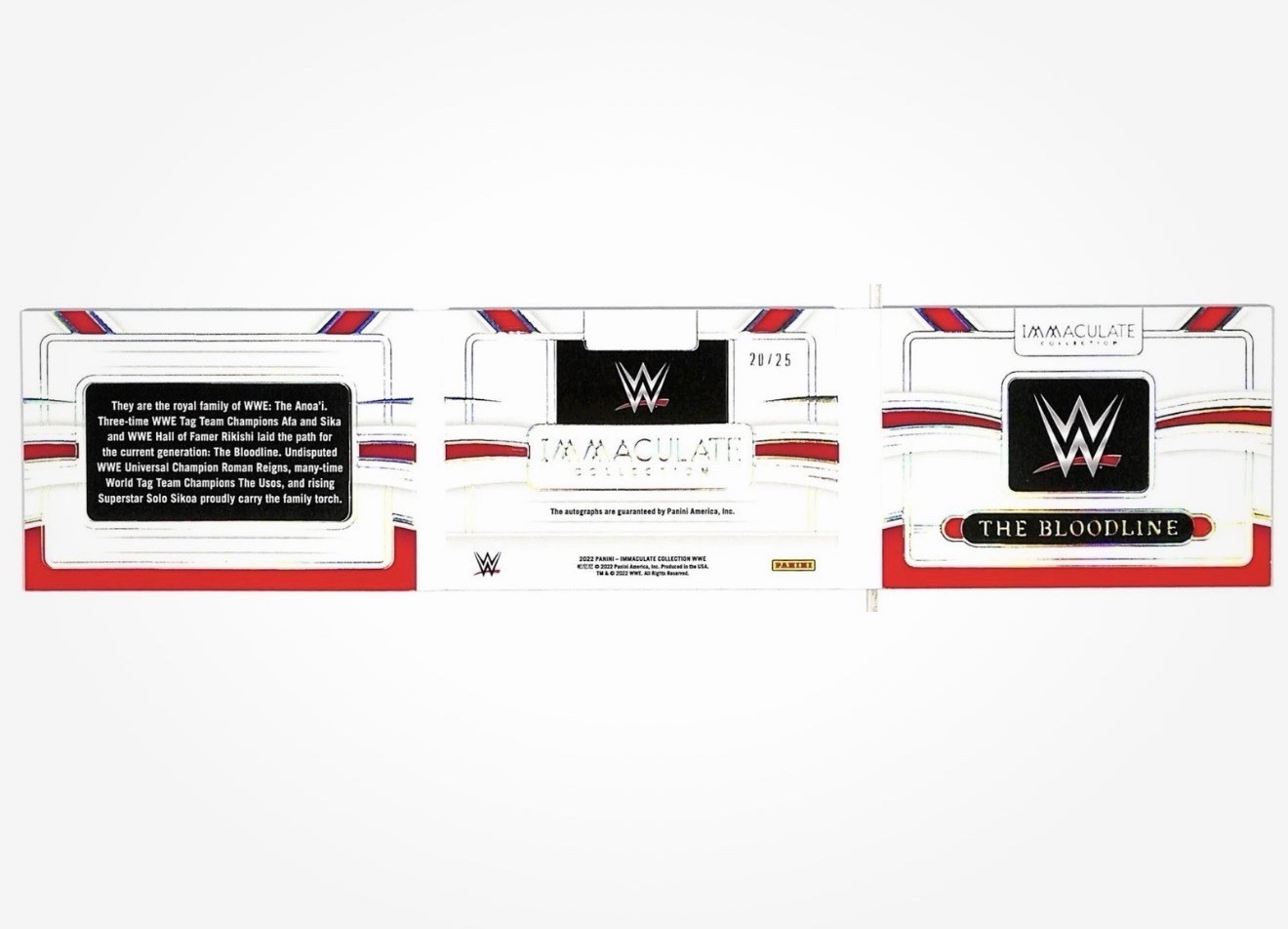 2022 Immaculate WWE Roman Reigns Bloodline Booklet Auto Jimmy Jey Uso Signed /25