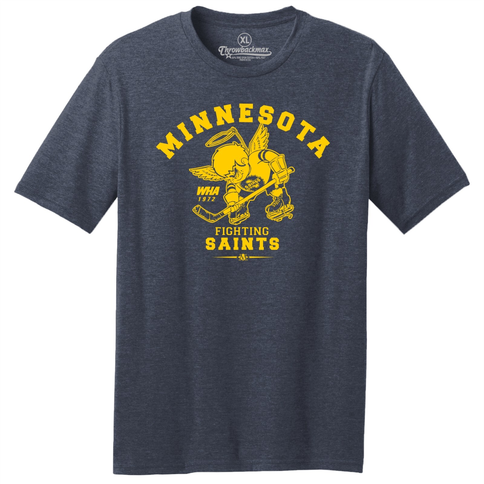 Minnesota Fighting Saints 1972 WHA Hockey TRI-BLEND Tee Shirt – Minnesota Wild