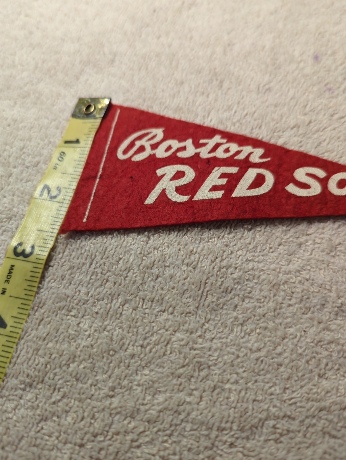 Vintage 1958 Tom’s Peanuts Mini Baseball Pennant Boston Red Sox 5.75” x 2.5”