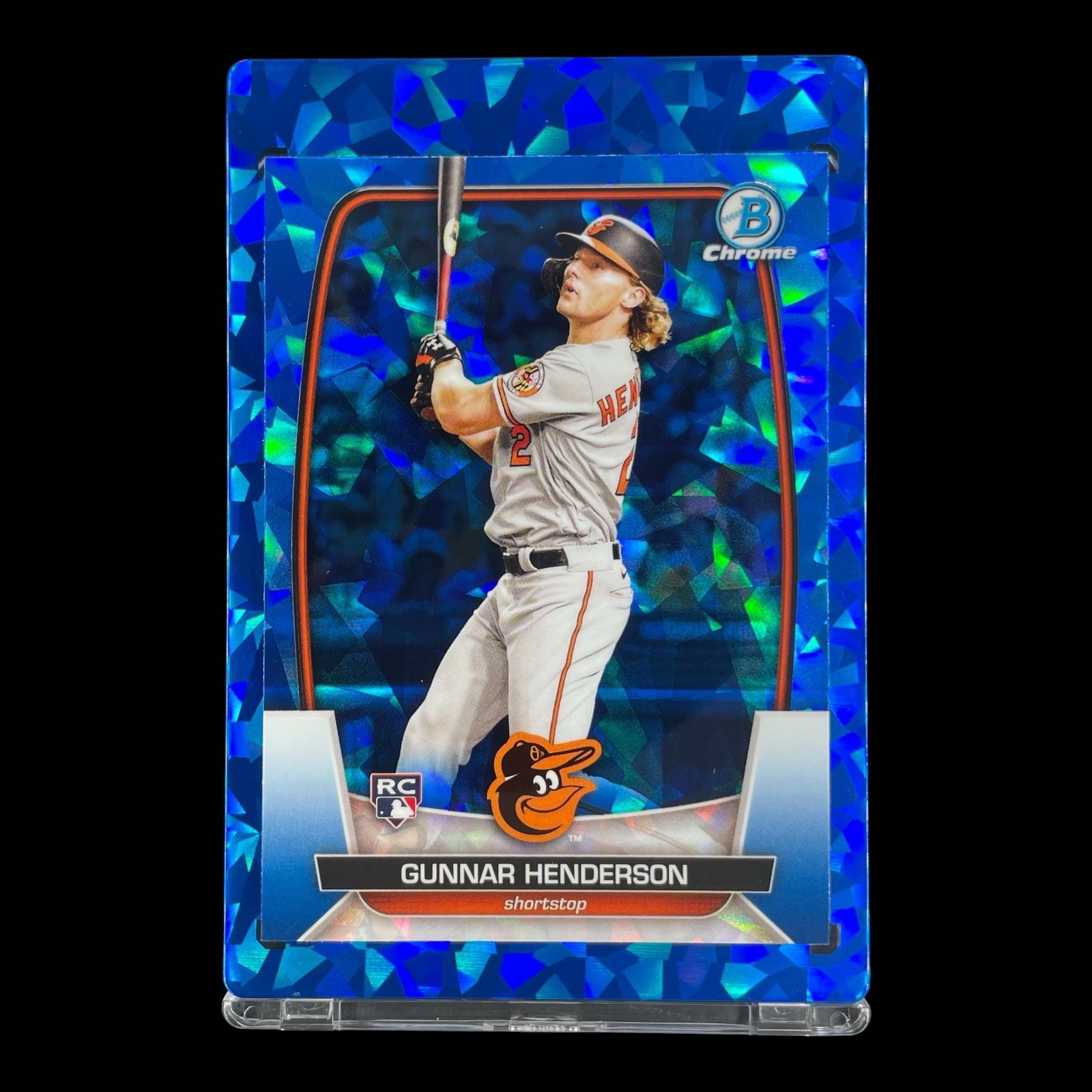 GUNNAR HENDERSON SAPPHIRE ROOKIE BLUE CRACKED ICE 2023 Bowman Chrome – Orioles