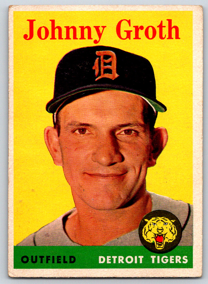 1958 Topps JOHNNY GROTH #262 Detroit TIGERS UER surface flaw Fast FREE Ship!