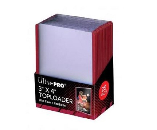 (25) Ultra Pro Red Border ACEO Toploaders 3×4 Topload Trading/Art Card Holders