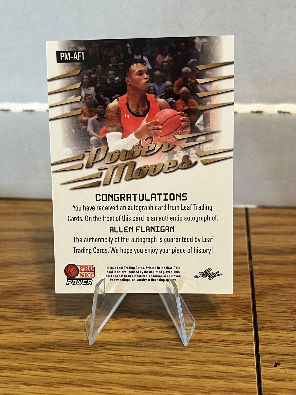 2021-22 Leaf Pro Set Power Basketball – Allen Flanigan – Bronze Power Moves Auto