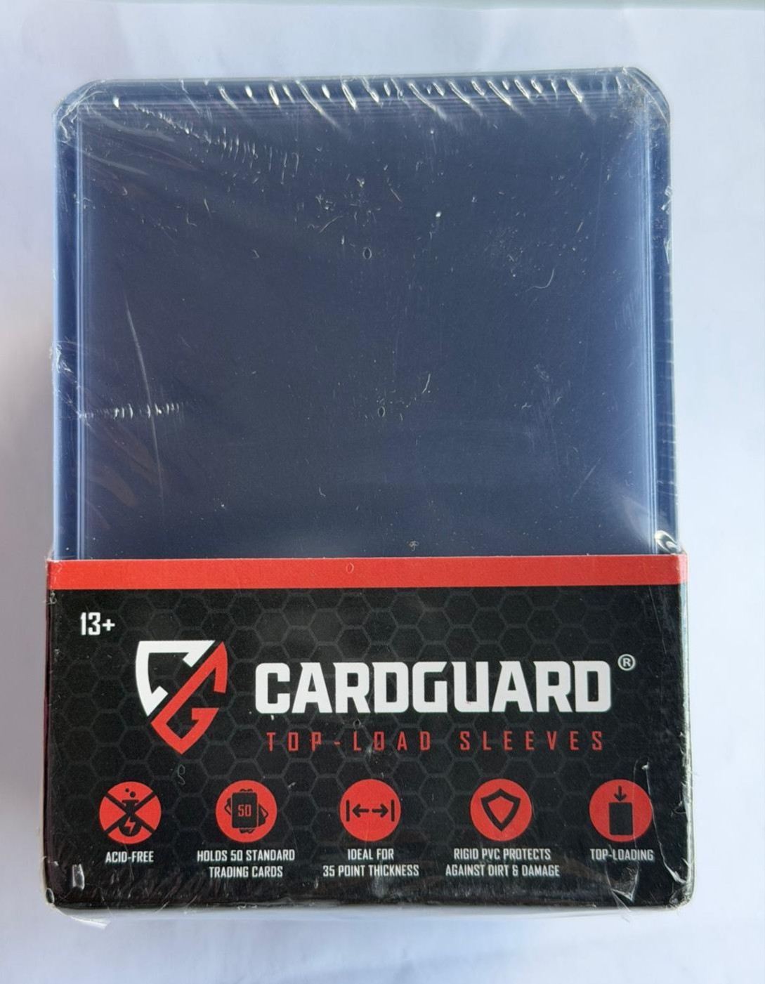New! CardGuard Clear 50pcs Top Loading Acid Free Rigid PVC 35 Point 3″X4″